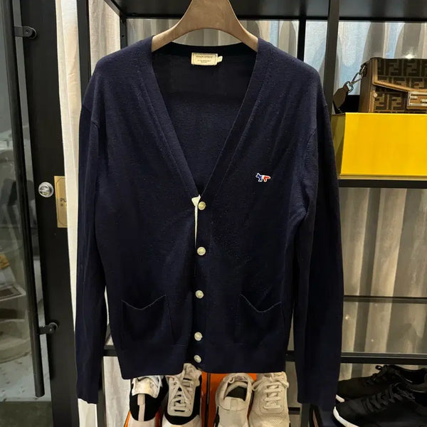 [BUNJANG] Maison Kitsune Fox Cardigan Navy L Size / [정품/L size] 메종키츠네 폭스 가디건 네이비