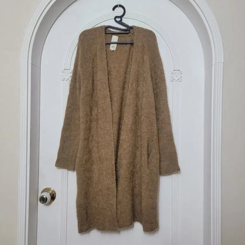 [BUNJANG] Ozscecon Camel Angora Mohair Blend Long Cardigan / 오즈세컨 카멜 앙고라 모헤어 혼방 롱 가디건 호칭90 55~77