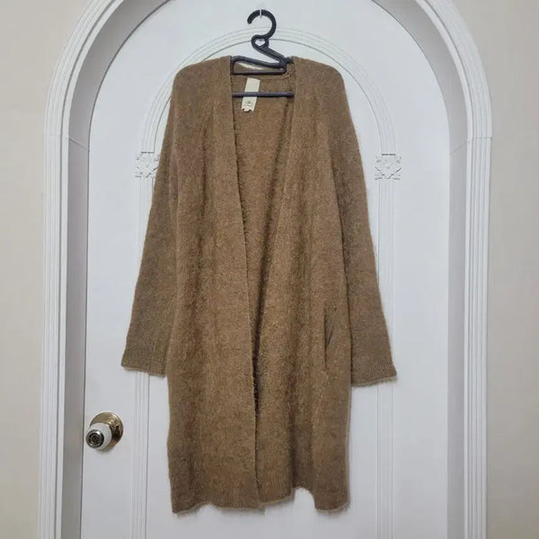 [BUNJANG] Ozscecon Camel Angora Mohair Blend Long Cardigan / 오즈세컨 카멜 앙고라 모헤어 혼방 롱 가디건 호칭90 55~77