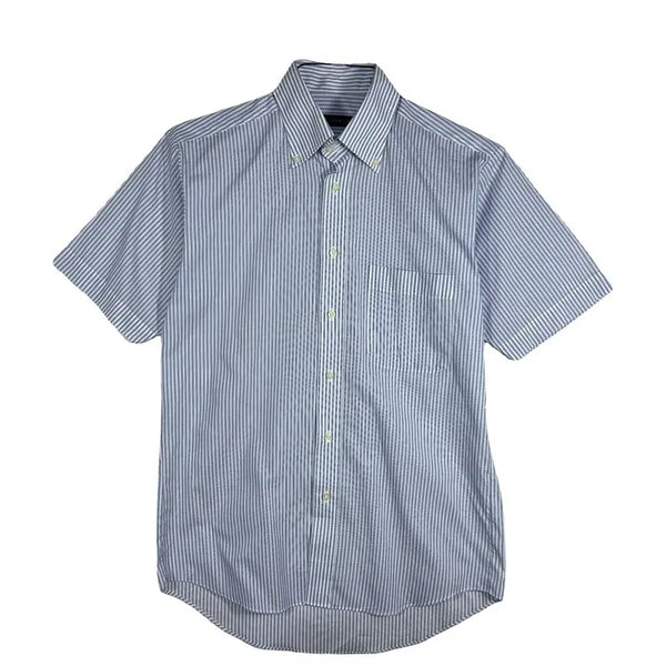 [BUNJANG] Blue Striped Short-Sleeve Shirt / 블루 스프라이트 반팔 셔츠 [M]클래식 오피스룩 남방