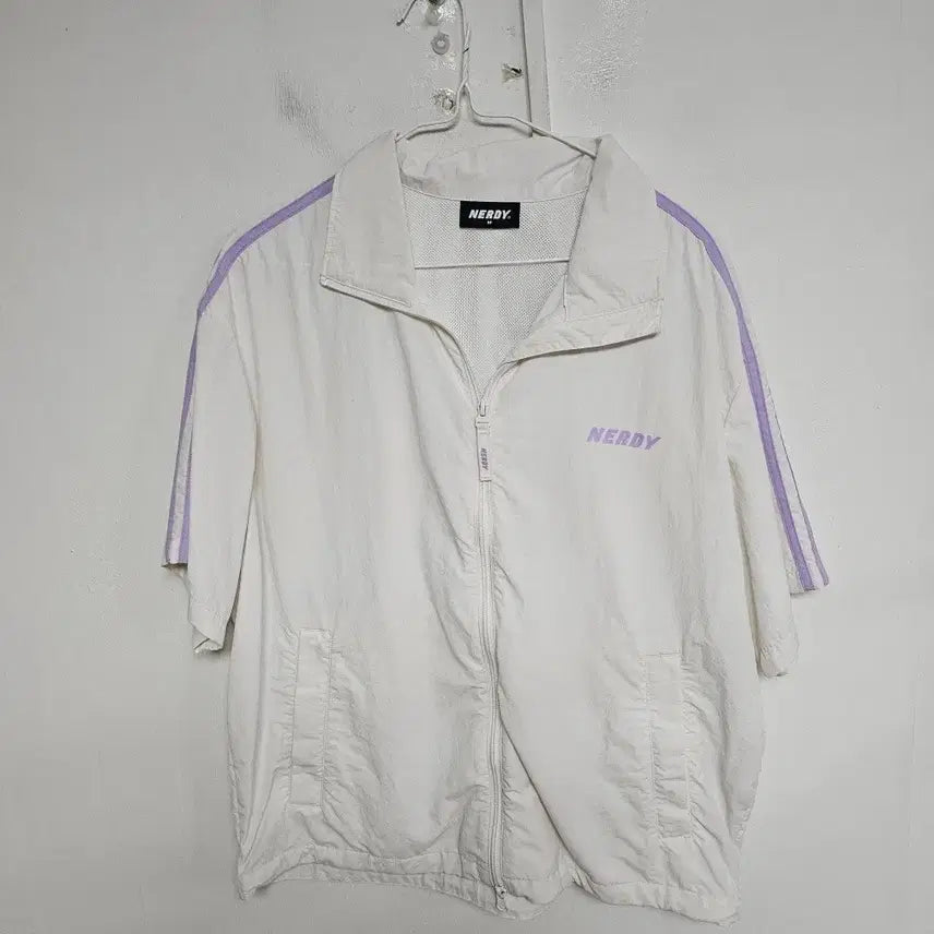 [BUNJANG] NERDY Men's Short Sleeve Zip-Up T-Shirt Size M (95) / 널디 남성 반팔 집업 95M@9984