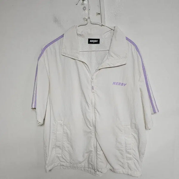 [BUNJANG] NERDY Men's Short Sleeve Zip-Up T-Shirt Size M (95) / 널디 남성 반팔 집업 95M@9984