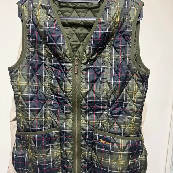 [BUNJANG] Barbour Quilted Vest Tartan Check Green / 바버 퀼팅 조끼 타탄 체크 그린