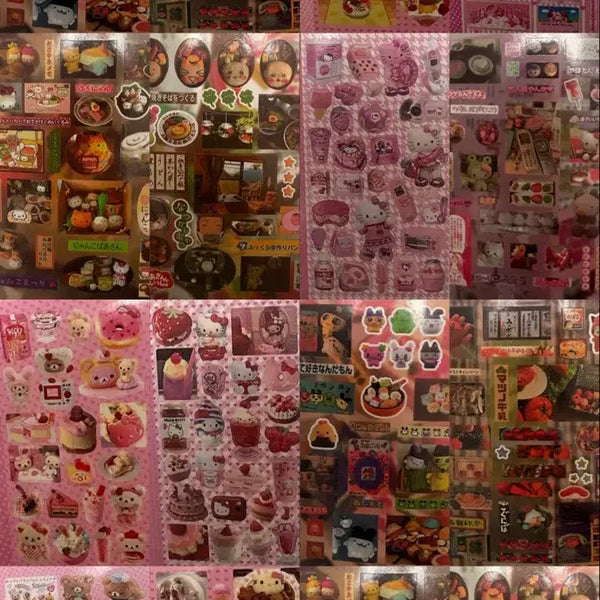 [BUNJANG] Japanese Style Sticker Set (5 Sheets) - Assorted Designs / 일본느낌 스티커 랜덤 스티커 키티 리락쿠마 일본풍