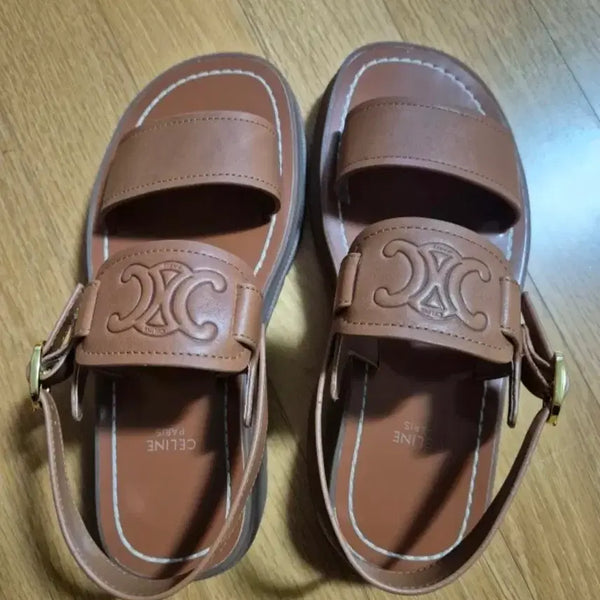 [BUNJANG] Celine Triomphe Sandals Brown Size 38 / 셀린느 삼선 샌들 브라운