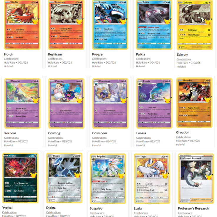 [BUNJANG] Pokemon TCG North American 25th Anniversary Common Cards / 포켓몬카드 북미판 25주년 일반카드