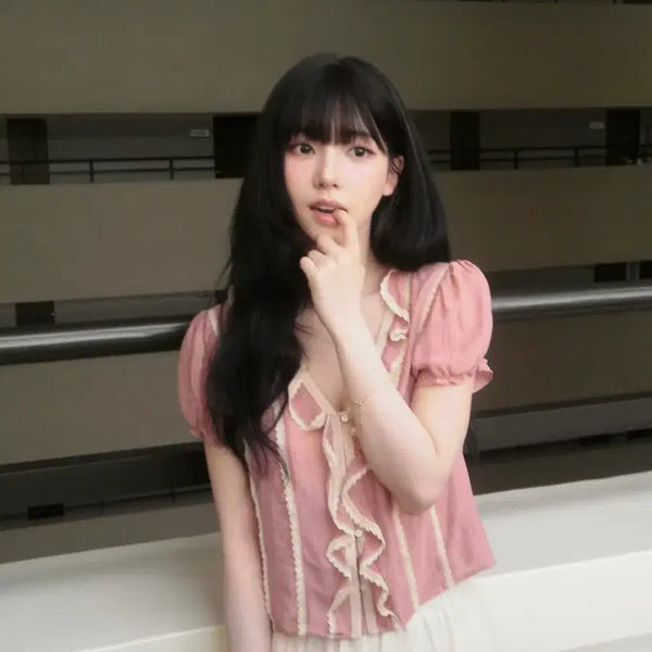 [BUNJANG] Thanat Eve Ruffle Blouse / 타낫 Eve ruffle blouse 이브 러플 블라우스