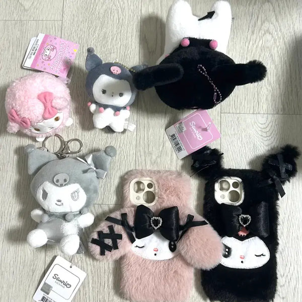 [BUNJANG] Sanrio Kuromi My Melody Collaboration Tenori Case & Keychain Bundle / 일괄 산리오 쿠로미 마이멜로디 피아노 콜라보 키링 테노리 케이스 양산형 지뢰계