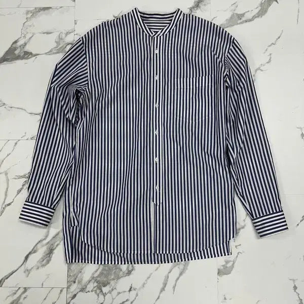 [BUNJANG] Solid Homme Blue Stripe Shirt / 솔리드옴므 블루 스트라이프 셔츠