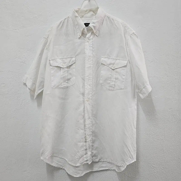[BUNJANG] Bernardi Italy Men's Linen Short Sleeve T-Shirt L White / BERNARDI ITALY 반팔 티 남 L J6401