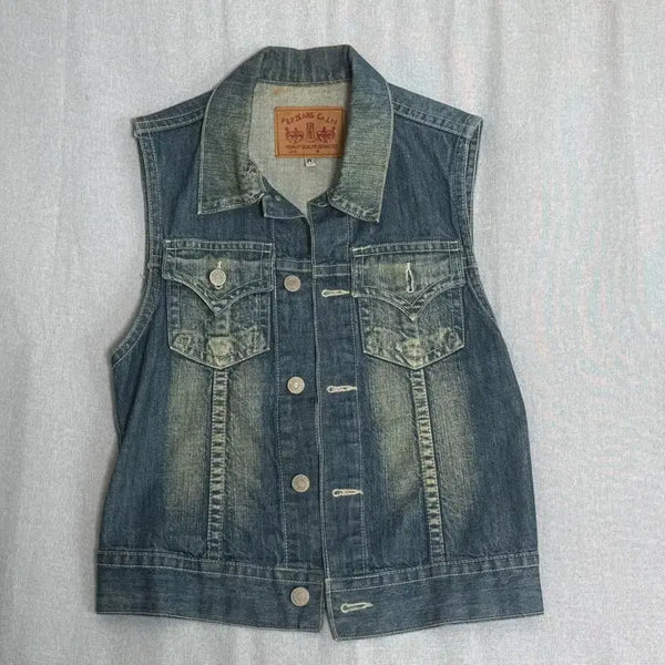 [BUNJANG] Y2K Western Style Denim Vest M / Y2K 웨스턴 청조끼 M
