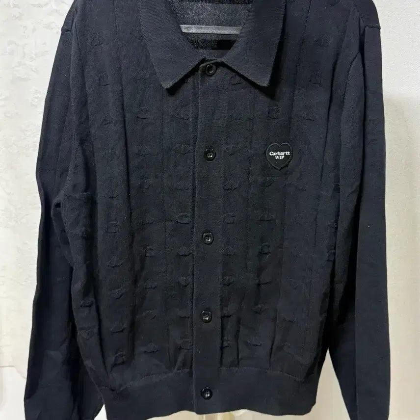 [BUNJANG] Carhartt WIP W Drew Cardigan Navy Heart Pattern / 정품 칼하트 Carhartt WIP W Drew Cardigan