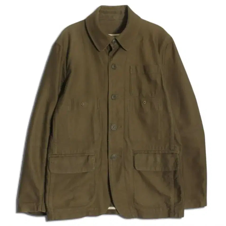 [BUNJANG] Yuji Yamada Khaki Heavy Cotton Work Jacket / 요지야마 카키 헤비 코튼 워크 자켓 (YUJI YAMADA)