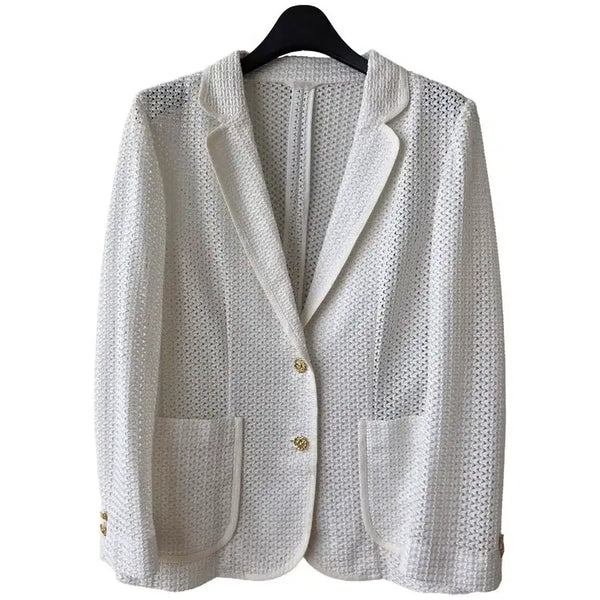 [BUNJANG] White Knit Jacket / 55/화이트 뜨개 자켓