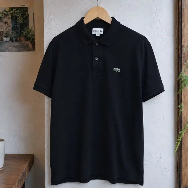 [BUNJANG] Lacoste Classic Fit Black Short Sleeve Pique Polo Shirt / 105 LACOSTE 라코스테 반팔 카라티 피케 셔츠 클래식핏 블랙