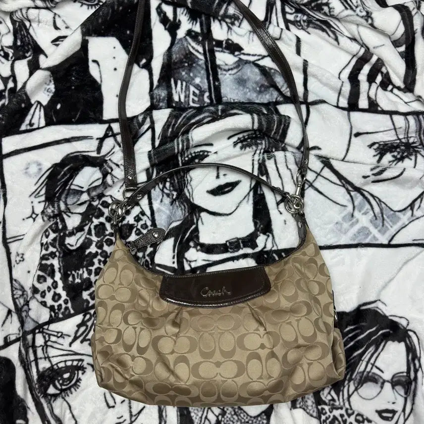 [BUNJANG] Coach Signature Shoulder Bag Brown / 코치 시그니처 숄더백 브라운