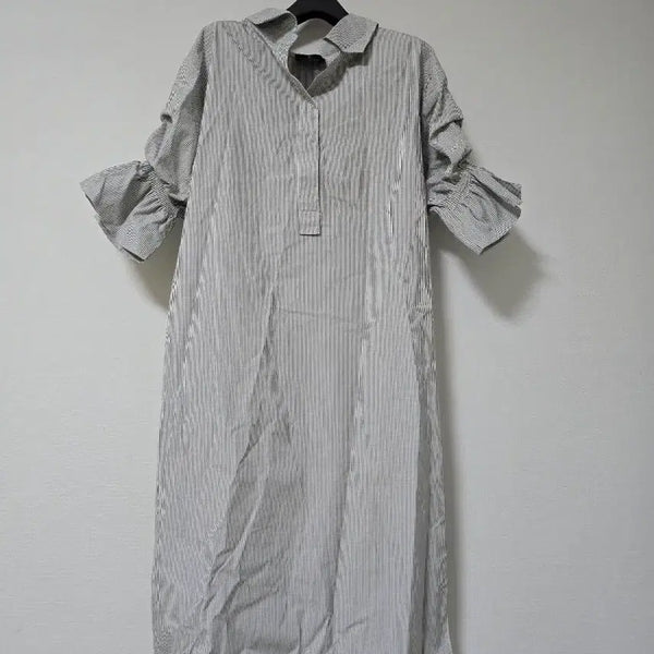 [BUNJANG] Hanssem Lanvin Striped Shirt Dress / 한섬 랑방 스트라이프 셔츠 원피스 82