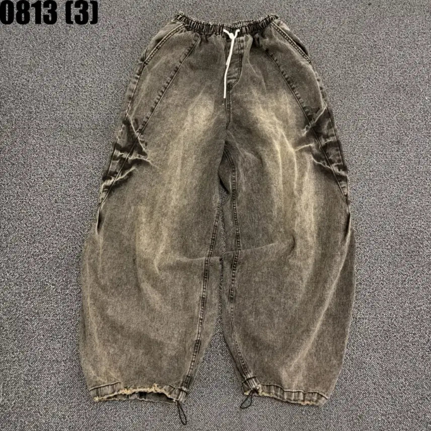 [BUNJANG] UUL Washed Denim Wide Pants Black L / UUL 워싱 데님 와이드 팬츠 블랙 L 8/13