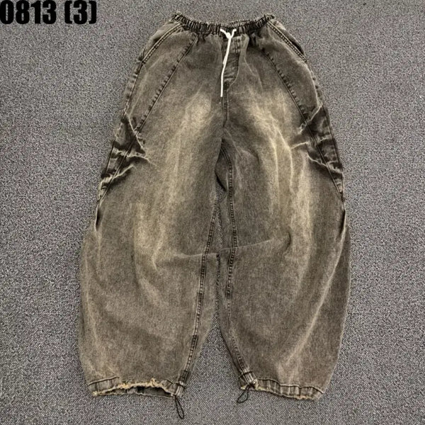 [BUNJANG] UUL Washed Denim Wide Pants Black L / UUL 워싱 데님 와이드 팬츠 블랙 L 8/13