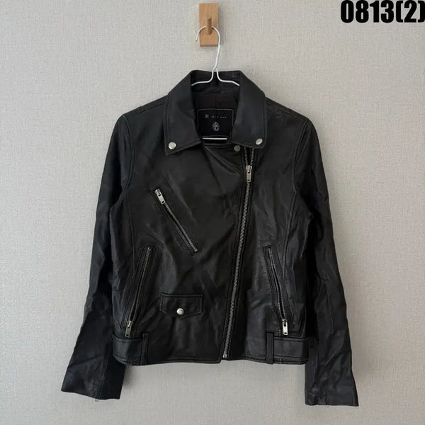 [BUNJANG] It MICHAA Leather Rider Jacket Black / 잇미샤 가죽 라이더 자켓 블랙 82-88-160