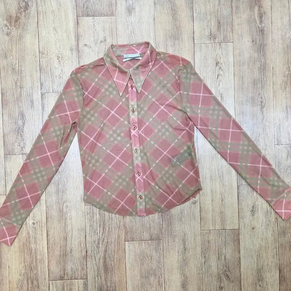 [BUNJANG] Urban Outfitters Mesh Check Pattern Shirt / 어반아웃피터스(Urban Outfitters) 메쉬셔츠 55-66