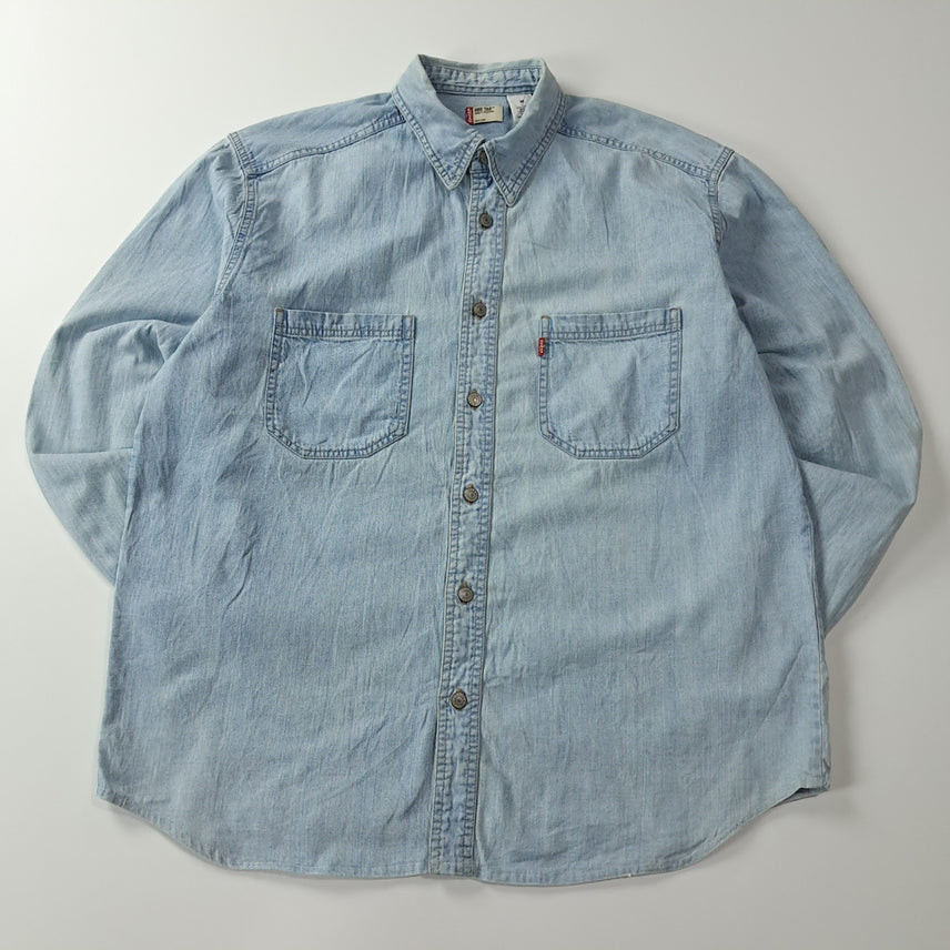 [BUNJANG] Levi's Red Tab 00s 60560 Denim Shirt - Pastel Blue (Size M) / CA601 M 리바이스 레드탭 00s 60560 데님 셔츠 남방
