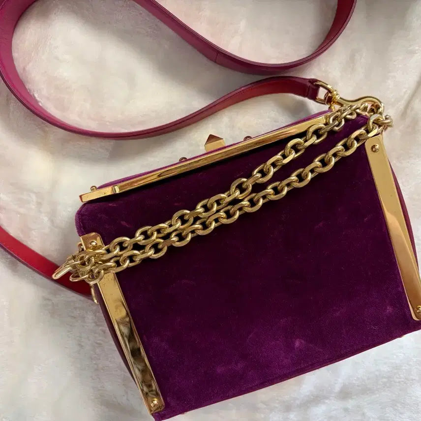 [BUNJANG] Alexander McQueen Velvet Box Bag / 알렉산더 맥퀸 박스백 가방