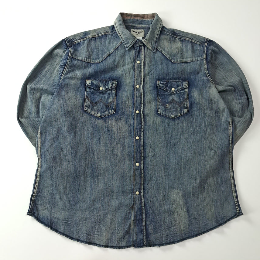 [BUNJANG] Wrangler 00s Western Cowboy Cut Denim Shirt / CA602 XL 랭글러 카우보이컷 00s 웨스턴 데님 셔츠 남방