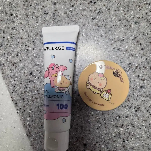 [BUNJANG] Mang Gome Set (Ginger Sugar Lip Mask + Wellage Cream) / 망곰이 세트(진저슈가 립마스크*웰라쥬 크림)