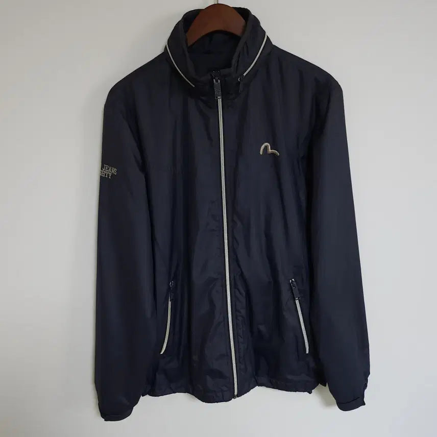 [BUNJANG] Evisu Navy Zip-Up Logo Jacket / H84 에비수 네이비 남성 집업 로고 남자 자켓