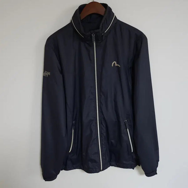 [BUNJANG] Evisu Navy Zip-Up Logo Jacket / H84 에비수 네이비 남성 집업 로고 남자 자켓