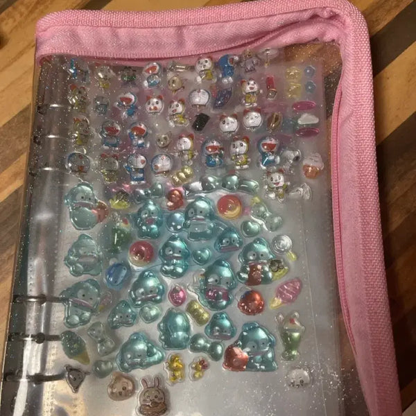 [BUNJANG] Character Sticker Set with Pink Pouch / 봉봉스티커