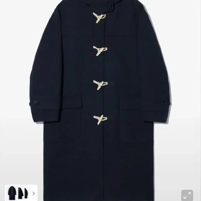 [BUNJANG] Partimento Melton Duffle Long Coat Navy / 파르티멘토 멜톤 더플 롱 코트 네이비