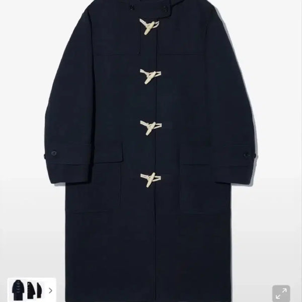 [BUNJANG] Partimento Melton Duffle Long Coat Navy / 파르티멘토 멜톤 더플 롱 코트 네이비