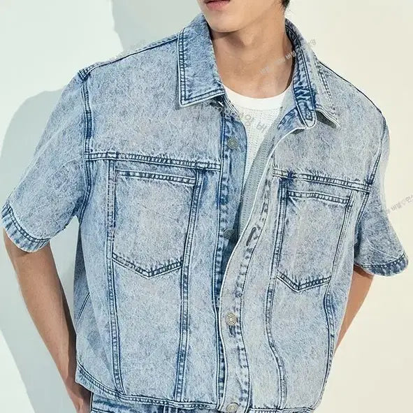 [BUNJANG] System Homme Ice Denim Short Sleeve Shirt / 시스템옴므 아이스 데님 반팔 셔츠 팝니다