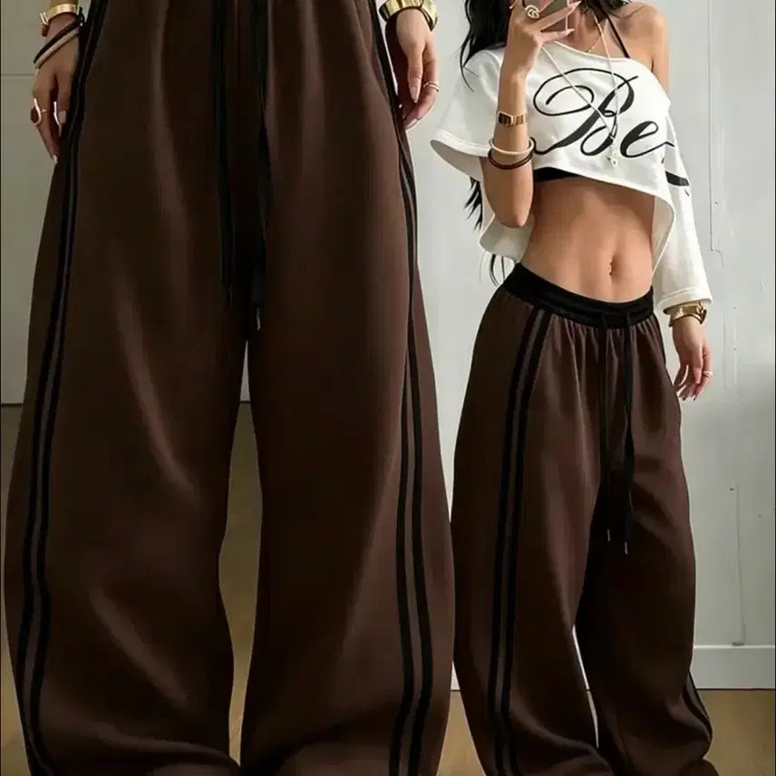 [BUNJANG] Brown Wide-Leg Pants / 브라운 와이드 팬츠