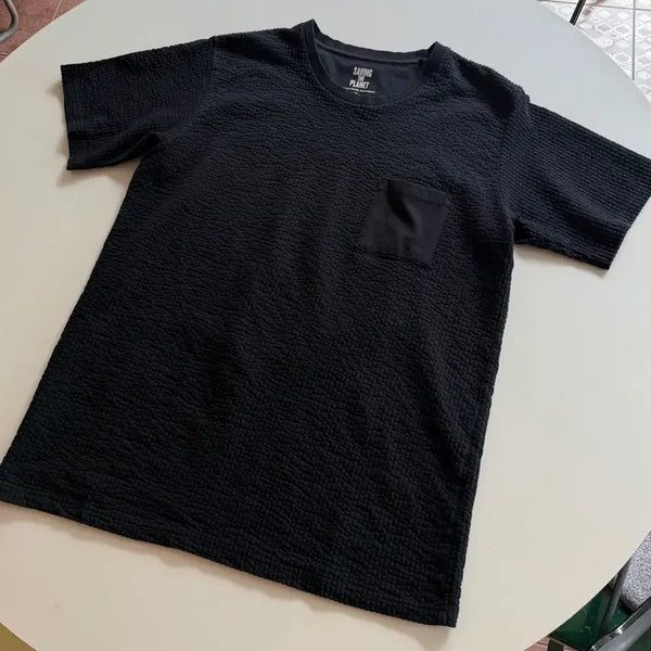 [BUNJANG] Katharine Hamnett Navy Waffle Pattern Short Sleeve T-Shirt / 캐서린 햄넷 Katharine Hamnett 반팔티