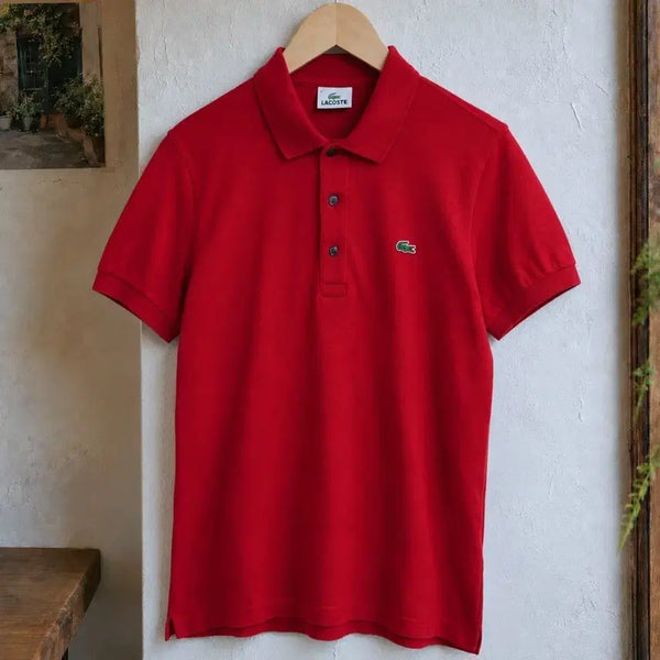 [BUNJANG] Lacoste Red Short Sleeve Pique Polo Shirt / 95 LACOSTE 라코스테 반팔 카라티 피케 셔츠 레드