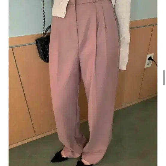 [BUNJANG] Freakything Pink Wide Slacks (S) / 프영띵 핑크 와이드 슬랙스 (s)