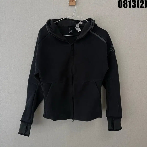 [BUNJANG] Adidas Black Hooded Zip-Up Jacket / 아디다스 후드 집업 블랙 80