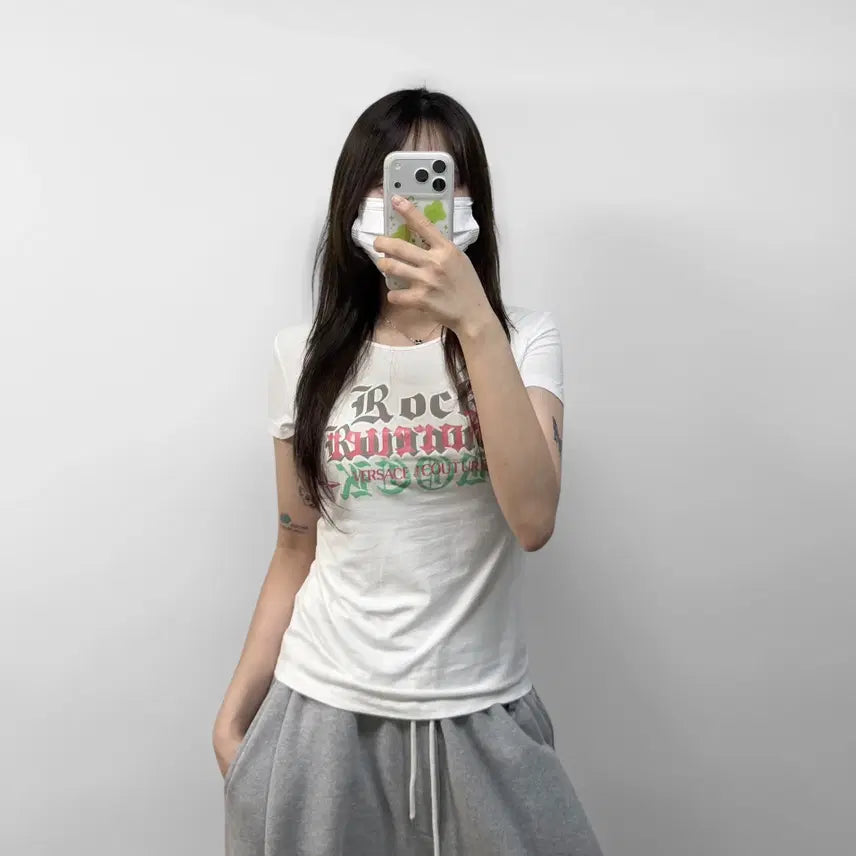[BUNJANG] Versace Jeans Couture Lettering T-Shirt White L / 베르사체 진스 꾸띄르 레터링 반팔티 화이트
