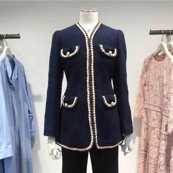 [BUNJANG] Reneevon Braided Tweed Jacket Navy 55 New / 레니본(Reneevon) 브레이드 트위드자켓 55 새상품