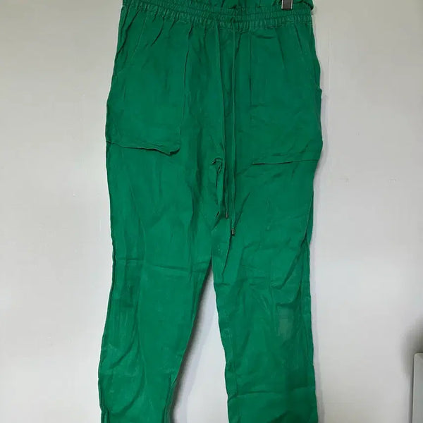 [BUNJANG] Ralph Lauren Green Linen Wide Pants / 초록색 린넨 와이드 팬츠