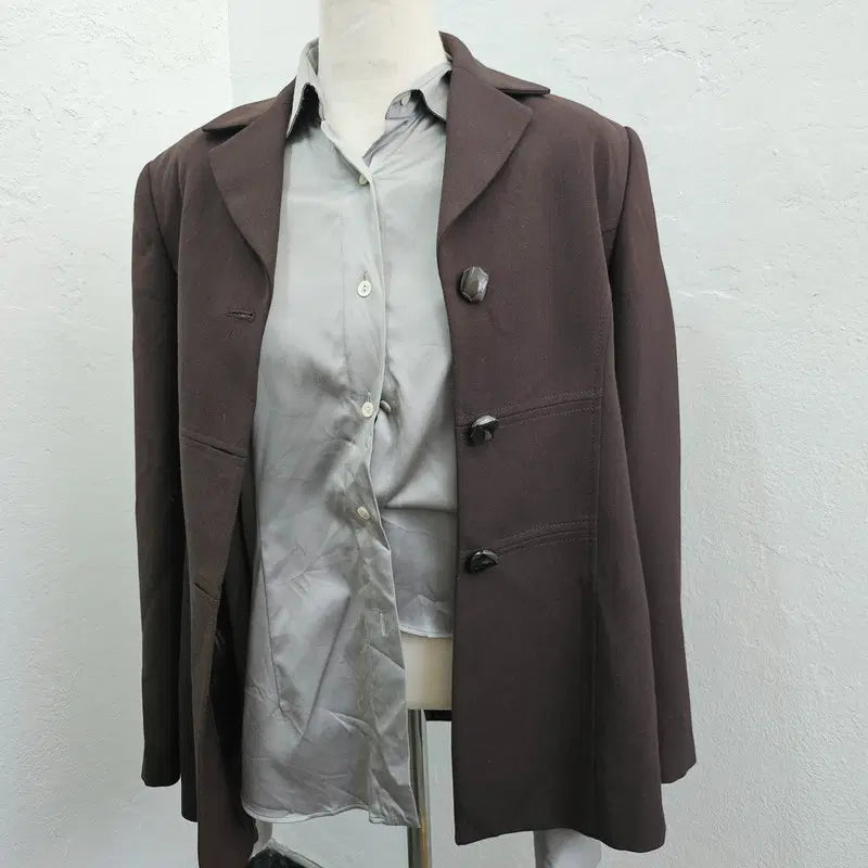 [BUNJANG] Vintage Brown Wool Blend Jacket / 자켓 여 66/77 J6417