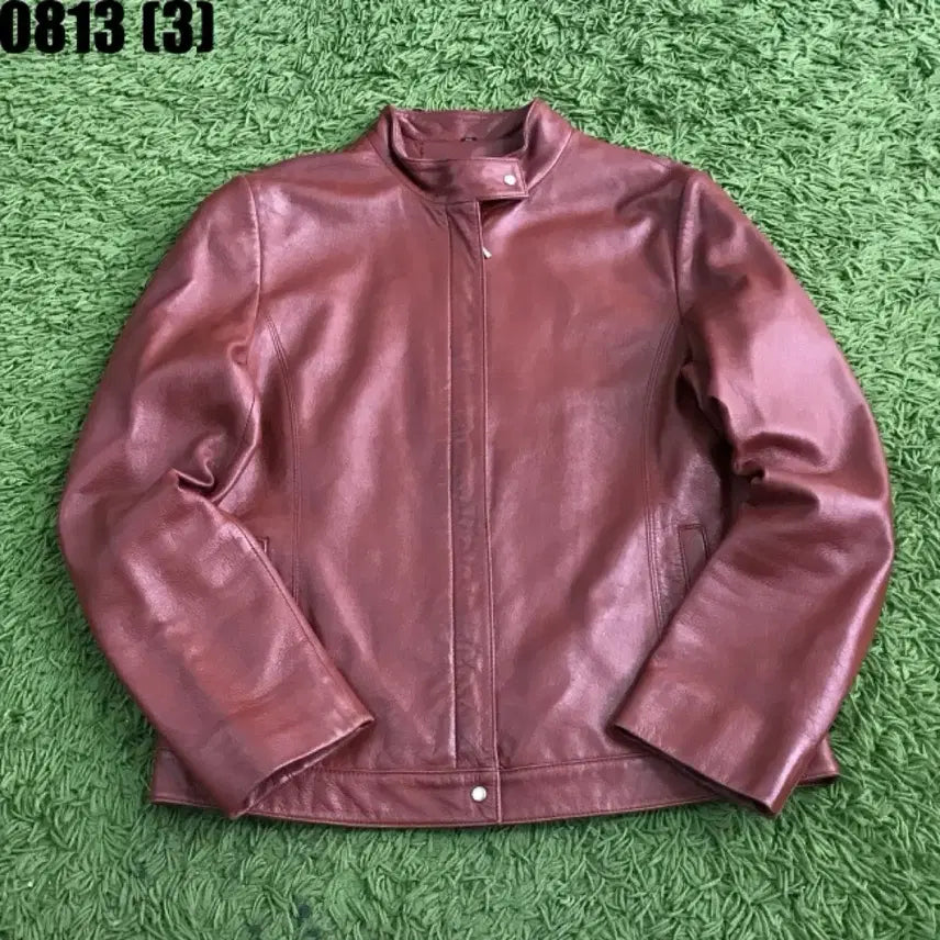 [BUNJANG] Lamb Skin Leather Jacket (Size 66) / Lamb skin 레더 자켓 66 8/13