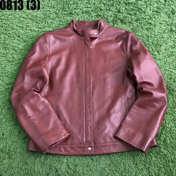 [BUNJANG] Lamb Skin Leather Jacket (Size 66) / Lamb skin 레더 자켓 66 8/13