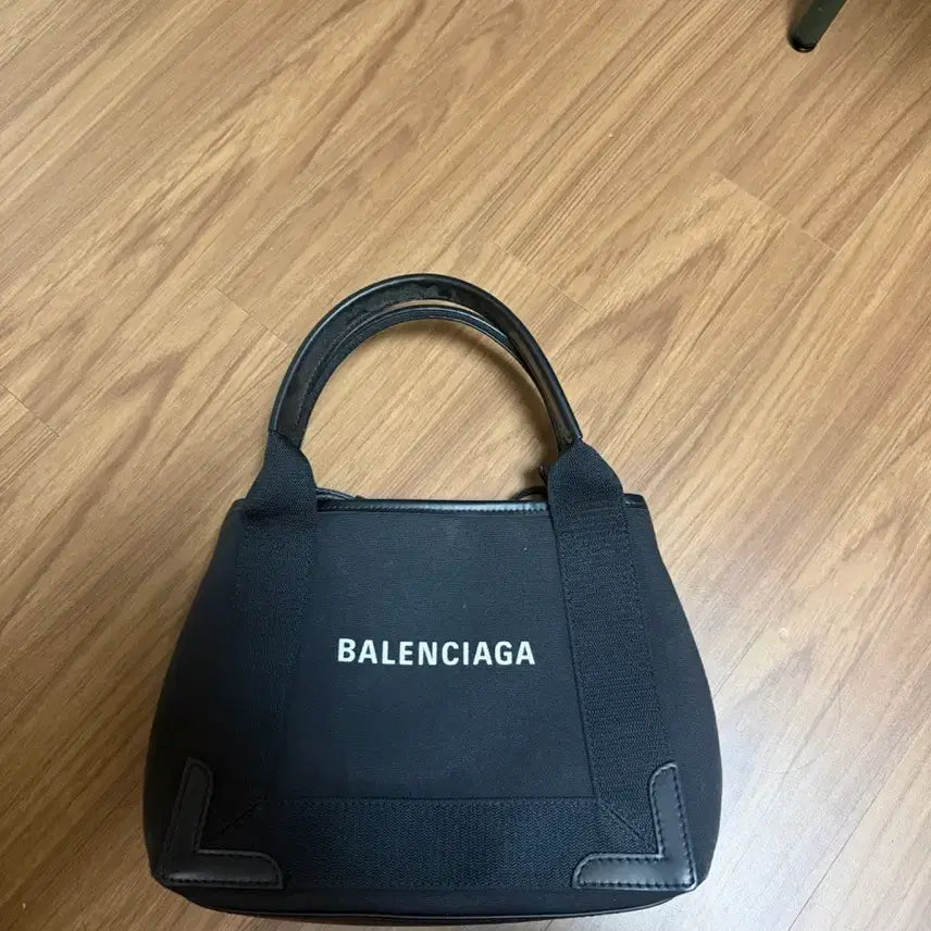 [BUNJANG] Balenciaga Navy Canvas & Calfskin Cabas XS Black / 발렌시아가 네이비컨버스 &카프스킨 카바스 xs블랙