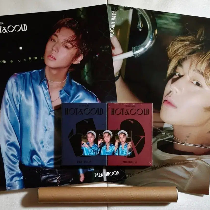 [BUNJANG] Park Jihoon HOT & COLD 2 Ver. Bundle Set (Red/Navy) - Limited Edition Pre-order Benefit Photocards & Poster / 새상품) 박지훈 앨범 핫앤콜드 hot & cold 2종 세트 초도한정 특전 미공포 미공개 포카 초도한정 특전 포스터