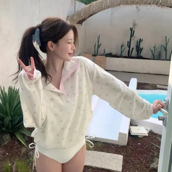 [BUNJANG] Fine Flower Terry Sweatshirt / 피네 플라워 테리 맨투맨