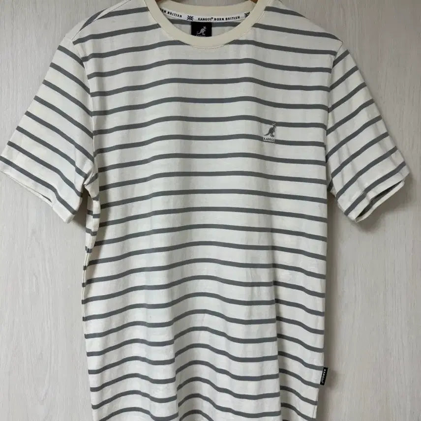 [BUNJANG] KANGOL Striped Short Sleeve T-Shirt White L / KANGOL 캉골 스트라이프 반팔 티셔츠 화이트 L사이즈